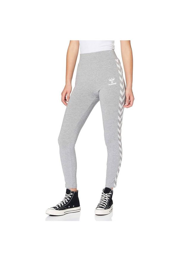 Legginsy treningowe damskie Hummel Classic Taped. Kolor: szary. Materiał: wiskoza, elastan, bawełna. Sport: fitness