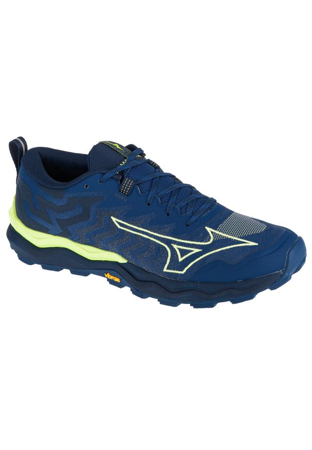 Buty do biegania męskie Mizuno Wave Daichi 8. Zapięcie: sznurówki. Kolor: żółty, wielokolorowy, niebieski. Materiał: guma, materiał, syntetyk. Szerokość cholewki: normalna. Model: Mizuno Wave