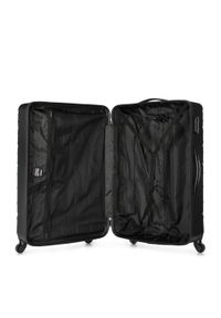Wittchen - Duża walizka z ABS-u w ukośną kratkę stalowo-czarna. Kolor: wielokolorowy, czarny, szary. Materiał: guma. Wzór: kratka #7