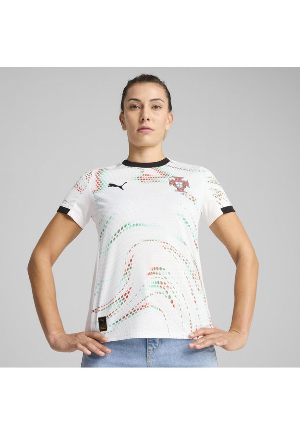 Puma - Damska koszulka wyjazdowa Portugalia 2025 PUMA White Black. Kolor: czarny, biały, wielokolorowy. Sport: piłka nożna