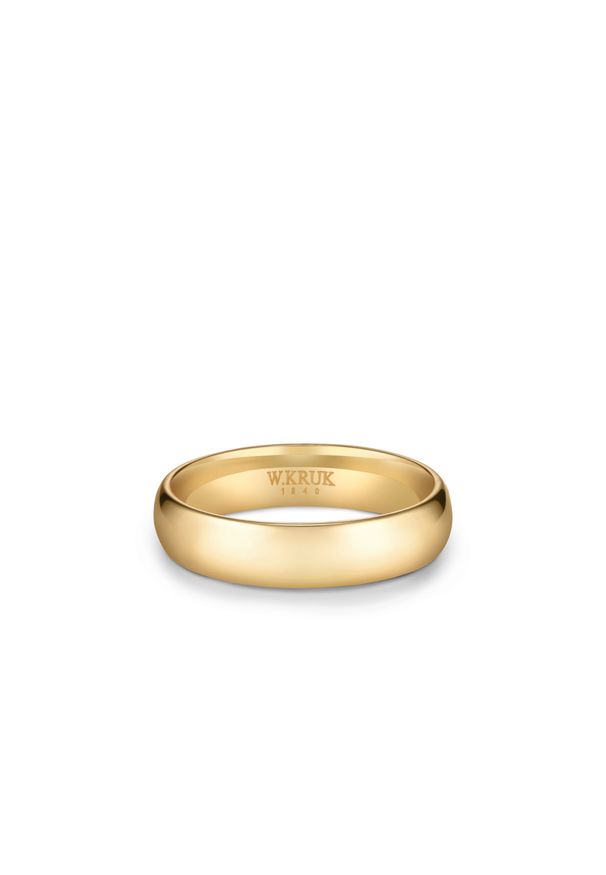 W.KRUK - Obrączka ślubna złota PROMESA. Materiał: złote. Kolor: złoty. Wzór: aplikacja, gładki. Kamień szlachetny: brylant