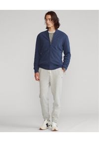 Ralph Lauren - RALPH LAUREN - Granatowa bluza z suwakiem. Typ kołnierza: polo. Kolor: niebieski. Materiał: jersey, tkanina. Wzór: haft