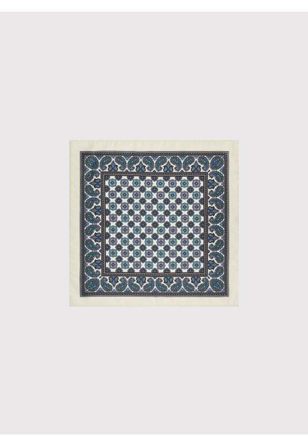 Pako Lorente - PAKO LORENTE – Beżowa poszetka w geometryczny wzór. Kolor: beżowy. Materiał: poliester. Wzór: geometria