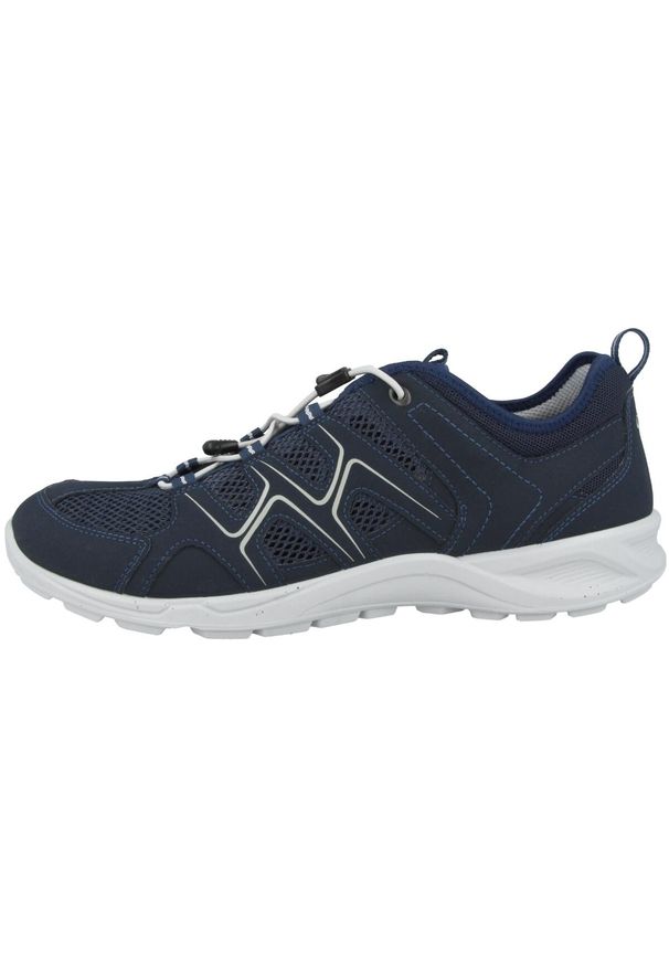 ecco - Buty trekkingowe męskie Ecco Terracruise. Kolor: niebieski. Materiał: materiał. Szerokość cholewki: normalna. Sport: turystyka piesza