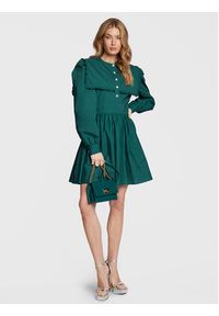 Custommade Sukienka codzienna Lora 999369446 Zielony Regular Fit. Okazja: na co dzień. Kolor: zielony. Materiał: bawełna. Typ sukienki: proste. Styl: casual #3