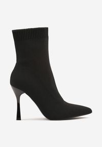 Renee - Czarne Botki na Szpilce Vices z Elastyczną Cholewką Nallafia. Okazja: na co dzień. Kolor: czarny. Szerokość cholewki: normalna. Obcas: na szpilce. Styl: glamour, casual, klasyczny #3