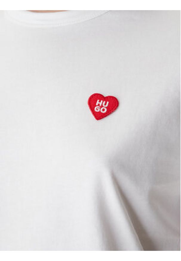 Hugo - HUGO T-Shirt Damacia 50562145 Biały Regular Fit. Kolor: biały. Materiał: bawełna