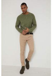 medicine - Medicine Sweter bawełniany męski kolor zielony lekki. Okazja: na co dzień. Kolor: zielony. Materiał: bawełna. Długość rękawa: raglanowy rękaw. Długość: krótkie. Styl: casual #4