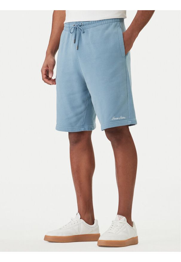 Guess Jeans Szorty sportowe M6GD49 KCPR1 Niebieski Regular Fit. Kolor: niebieski. Materiał: bawełna. Styl: sportowy
