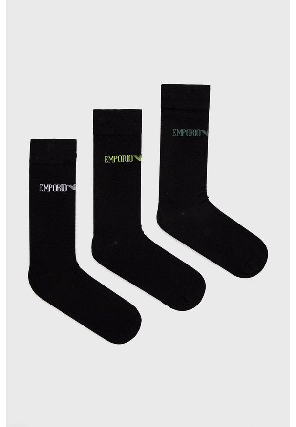 Emporio Armani Underwear Skarpetki (3-pack) 302402.1A254 męskie kolor czarny. Kolor: czarny