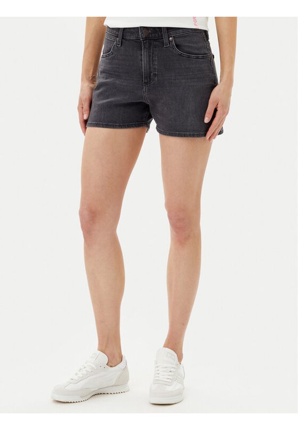 Wrangler Szorty jeansowe Cowboy 112362695 Czarny Relaxed Fit. Kolor: czarny. Materiał: bawełna