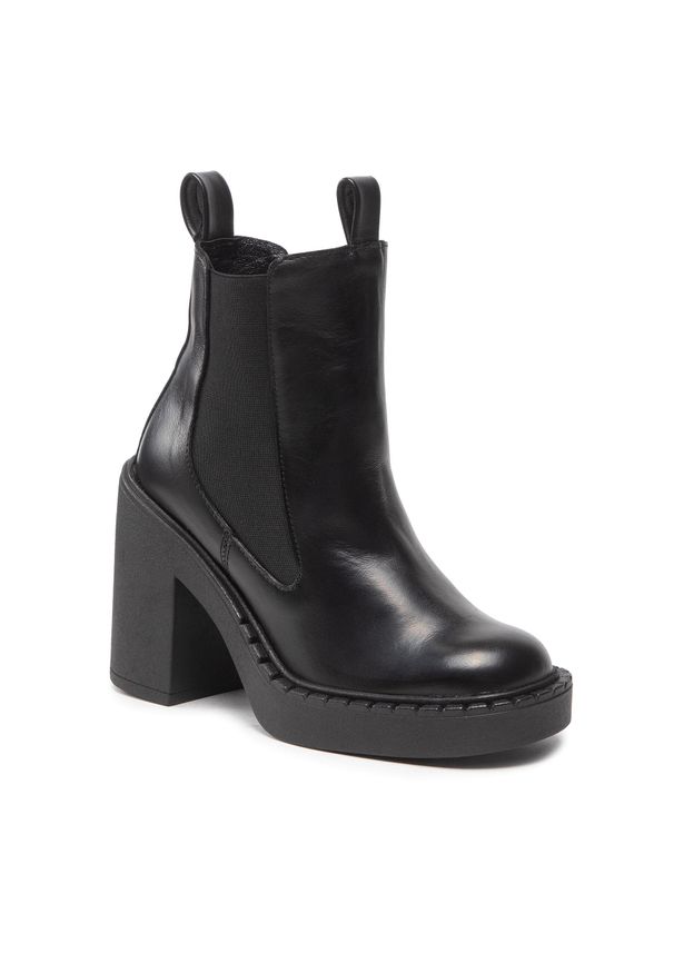 Botki Simple SL-34-02-000073 101. Kolor: czarny. Materiał: skóra