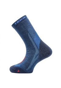 TEKO - Skarpety sportowe z wełną merino Teko ecoHIKE Discovery Light Half Cushion 2.0. Kolor: niebieski. Materiał: wełna