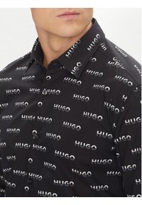 Hugo - HUGO Koszula Ermo 50545349 Czarny Slim Fit. Kolor: czarny. Materiał: bawełna #5