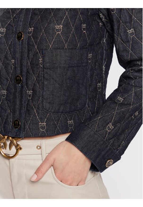 Pinko Kurtka jeansowa Inspirata 1 1J1115 A0A4 Granatowy Boxy Fit. Kolor: niebieski. Materiał: jeans, bawełna