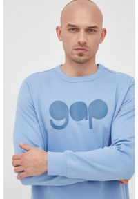 GAP bluza męska z nadrukiem. Kolor: niebieski. Wzór: nadruk