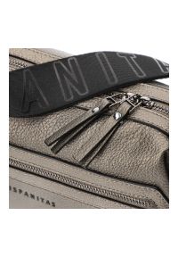 Szara Modna Damska Listonoszka Hispanitas. Kolor: szary. Materiał: skórzane. Styl: casual, elegancki. Rodzaj torebki: na ramię #2