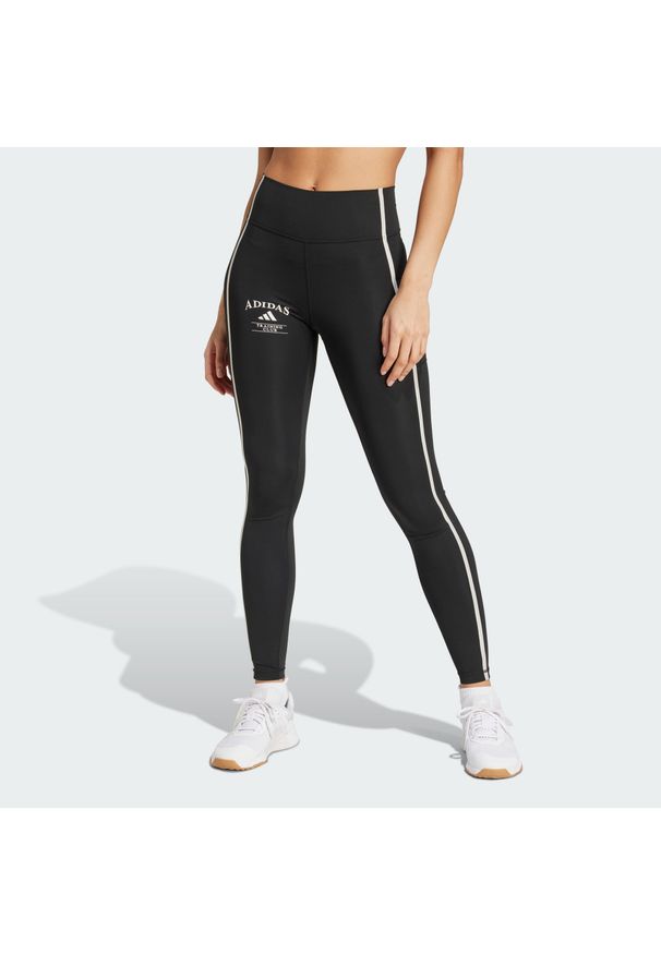 Adidas - Legginsy Optime Heritage Full-Length. Kolor: biały, czarny, wielokolorowy. Materiał: materiał. Technologia: ClimaCool (Adidas). Sport: fitness