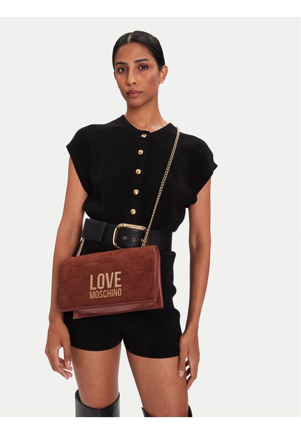 Love Moschino - LOVE MOSCHINO Torebka JC4122PP0NKB120A Brązowy. Kolor: brązowy. Materiał: skórzane