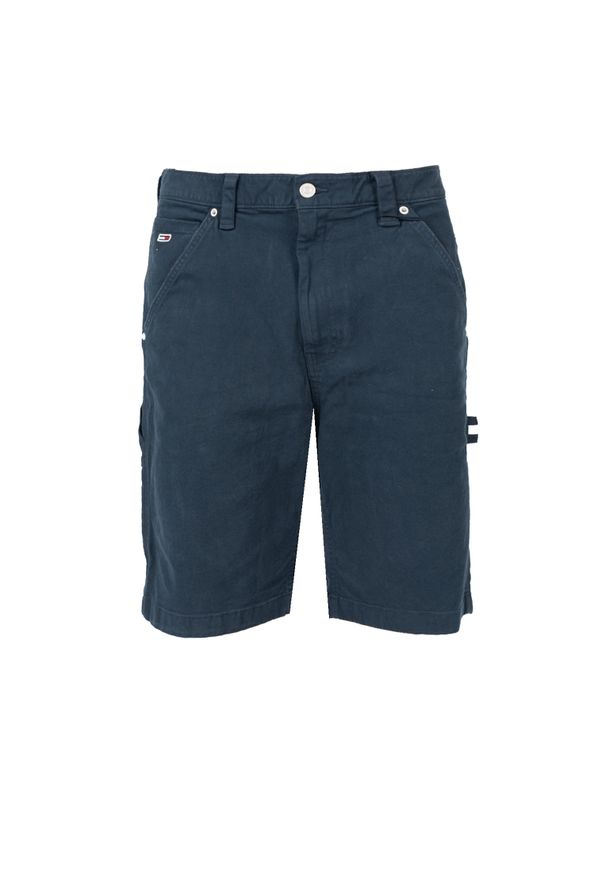 TOMMY HILFIGER - Tommy Jeans Szorty "Skater Jean Loose" | DM0DM13226 | Mężczyzna | Granatowy. Stan: podwyższony. Kolor: niebieski. Materiał: bawełna, elastan. Wzór: aplikacja