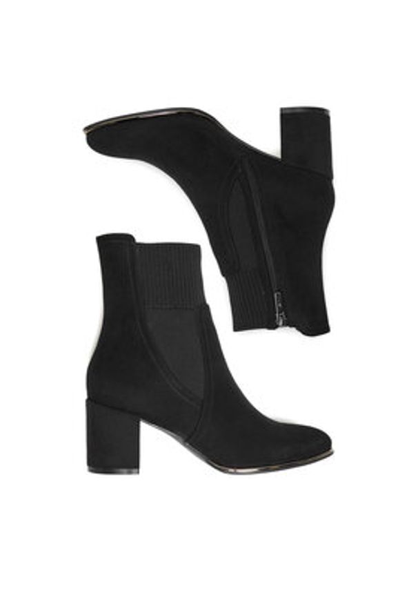Jenny - JENNY Botki CEO-CD24-242H-1 Czarny. Kolor: czarny. Materiał: materiał