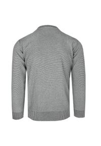 Męski Sweter Pako Jeans - Wełniany - Popielaty Melanż. Kolor: szary. Materiał: akryl, wełna. Wzór: melanż. Styl: klasyczny, elegancki