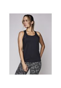 Koszulka fitness damska na ramiączkach STRONG ID Perfect Fit. Kolor: czarny. Materiał: poliester. Długość rękawa: na ramiączkach. Sport: fitness #1