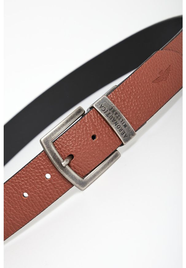 Aeronautica Militare - Pasek męski skórzany dwustronny AERONAUTICA MILITARE. Materiał: skóra