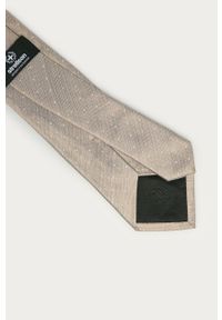 Strellson - Krawat. Kolor: beżowy. Materiał: tkanina, jedwab #2