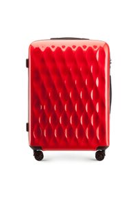 Wittchen - Średnia walizka z ABS-u karbowana. Kolor: czerwony. Materiał: guma #1