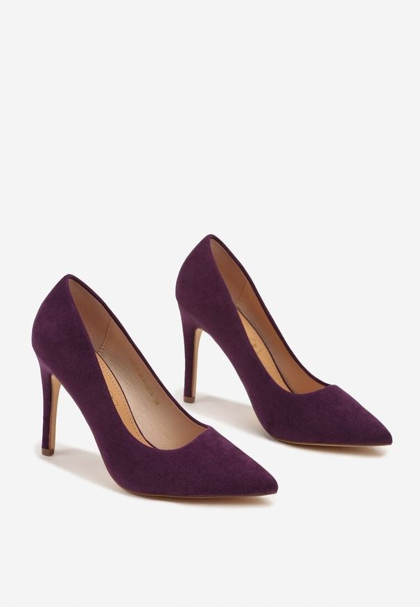 Born2be - Fioletowe Klasyczne Szpilki Vices ze Skórzaną Wkładką Bellinna. Kolor: fioletowy. Materiał: skóra. Obcas: na szpilce. Styl: klasyczny