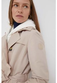 JOOP! - Joop! trencz damski kolor beżowy przejściowy. Okazja: na co dzień. Kolor: beżowy. Materiał: materiał. Styl: casual, klasyczny #2