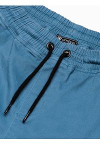 Ombre Clothing - Spodnie męskie joggery P885 - niebieskie - XXL. Kolor: niebieski. Materiał: bawełna, elastan. Styl: klasyczny #6