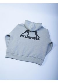 MANTO - Bluza sportowa męska Manto Label Oversize z kapturem. Typ kołnierza: kaptur. Kolor: szary