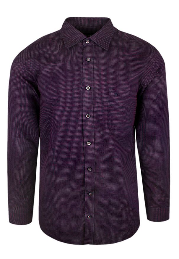 Koszula Męska Vesari (Vistula) - Regular - Granat i Bordo, Mikrowzór. Kolor: niebieski, czerwony, wielokolorowy. Materiał: bawełna. Sezon: lato. Styl: klasyczny, elegancki