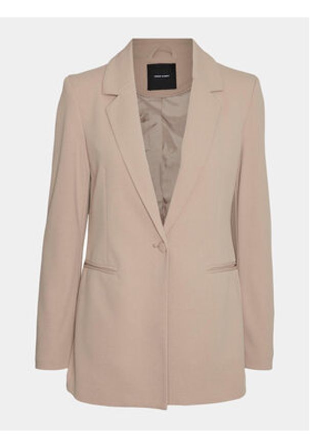 Vero Moda Marynarka Sara 10299864 Beżowy Slim Fit. Kolor: beżowy. Materiał: syntetyk