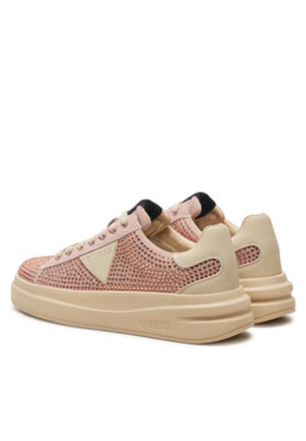 Guess Sneakersy FLPELB SUE12 Różowy. Kolor: różowy. Materiał: skóra