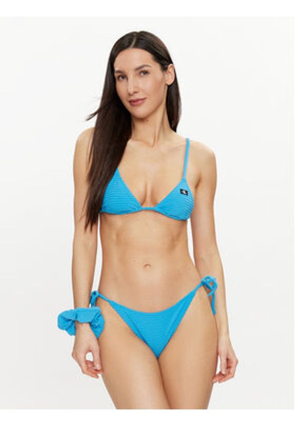 Calvin Klein Swimwear Dół od bikini KW0KW02470 Niebieski. Kolor: niebieski. Materiał: syntetyk
