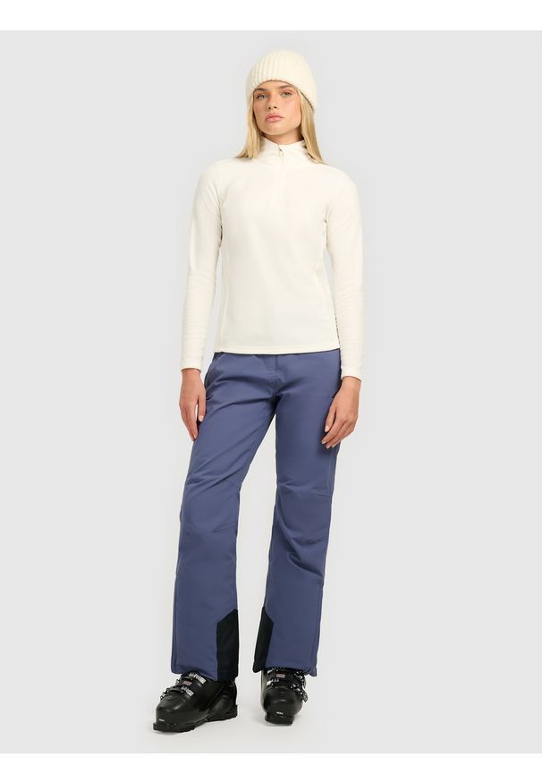 4f - 4F Bielizna termiczna polarowa (góra) damska - beżowa XXL. Typ kołnierza: kołnierzyk stójkowy. Kolor: beżowy. Materiał: polar. Sezon: zima. Sport: turystyka piesza