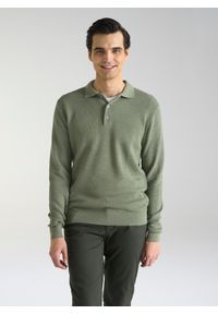 PAKO LORENTE – Zielony sweter męski z kołnierzykiem P24SF-2X-005-Z-0 - Pako Lorente. Kolor: zielony. Materiał: bawełna #7