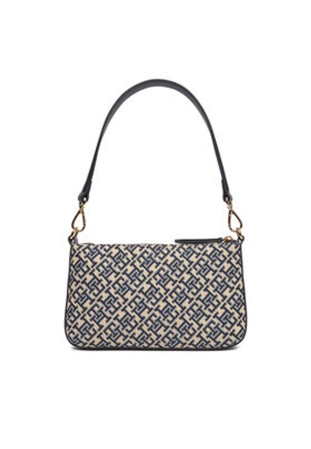 TOMMY HILFIGER - Tommy Hilfiger Torebka Th Jacquard Shoulder Pouch AW0AW17828 Granatowy. Kolor: niebieski