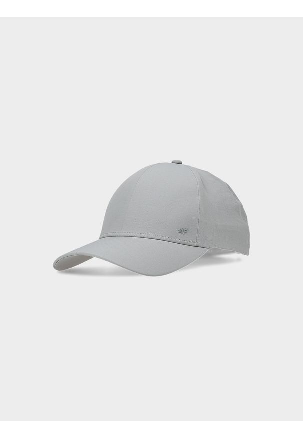 4f - 4F Czapka z daszkiem strapback uniseks - szara S/M. Kolor: szary. Materiał: elastan, materiał, syntetyk. Wzór: jednolity. Sezon: lato. Styl: sportowy