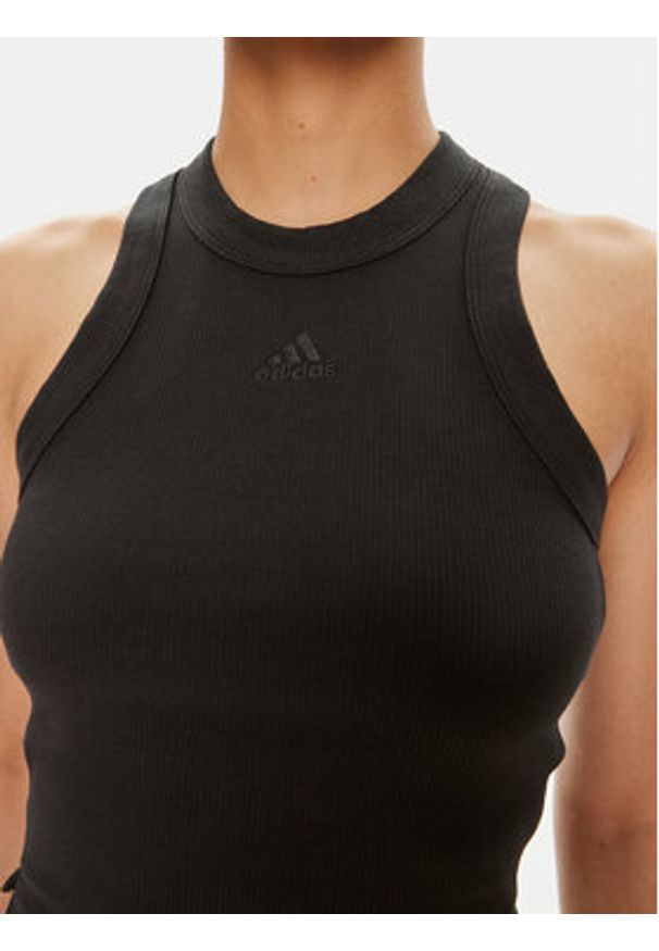 Adidas - adidas Top Lounge IR8785 Czarny Slim Fit. Kolor: czarny. Materiał: bawełna