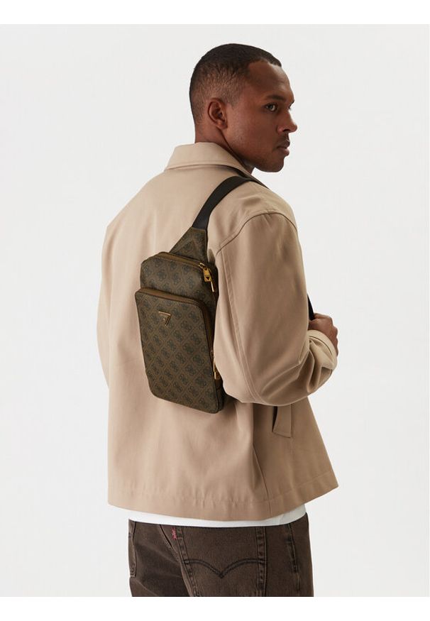 Guess Saszetka HMMILO P5226 Brązowy. Kolor: brązowy. Materiał: skóra