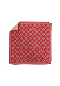 Adam Collection - Czerwona jedwabna poszetka w kwiaty EJ9. Kolor: czerwony. Materiał: jedwab. Wzór: kwiaty #1