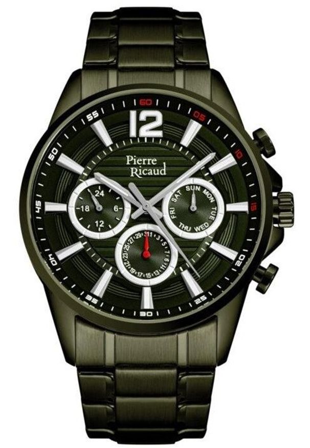 Zegarek męski Pierre Ricaud P97040.I150QF zielony. Kolor: zielony