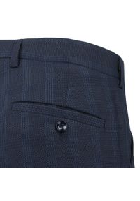 Eleganckie Spodnie Garniturowe (w Kant) - Casino - Granat, Kratka. Materiał: poliester, wiskoza. Wzór: kratka. Styl: elegancki #2