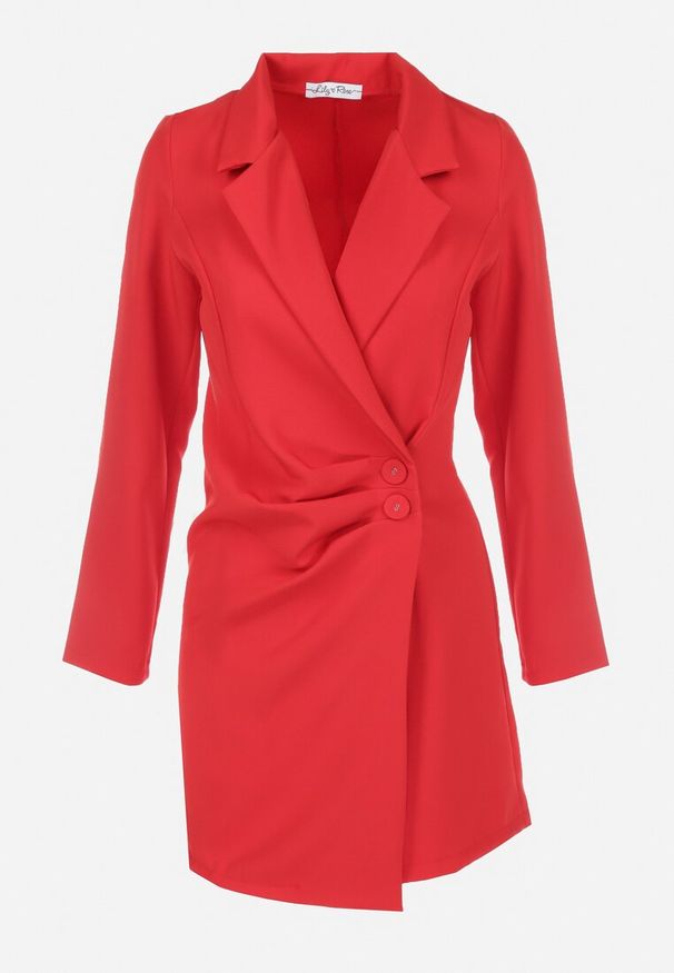 Born2be - Czerwona Sukienka Ionitheme. Okazja: do pracy, na spotkanie biznesowe. Typ kołnierza: dekolt w serek. Kolor: czerwony. Styl: klasyczny, elegancki, biznesowy