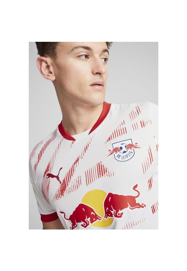 Puma - Męska koszulka domowa RB Leipzig 24/25 PUMA White For All Time Red. Kolor: czerwony, biały, wielokolorowy