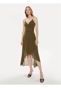 Morgan Sukienka koktajlowa 231-REUILLY Brązowy Regular Fit. Kolor: brązowy. Materiał: syntetyk. Styl: wizytowy